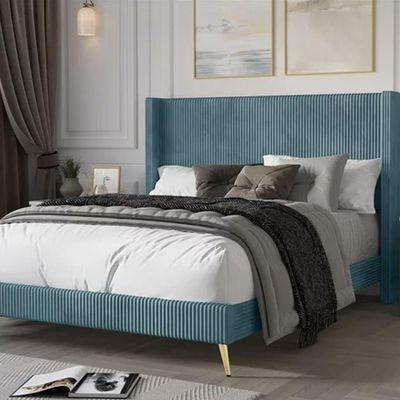 Chester Upholstered Platform Bed Queen 160 x 200 in TeaColor