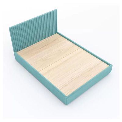 Etta Striped Upholstery Bed Medium 120 x 200 in Teal Color