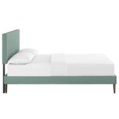 Lyka Fabric Platform Bed Single 100 x 200 in TeaColor