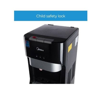 Midea Water Dispenser, Bottom Loading, Hot Cold And Ambient Temperature, Ice Cold Technology, Empty Bottle Indicator, Floor Standing, Child Safety lock, Best for Home, Office & Pantry, Black, YL1633S