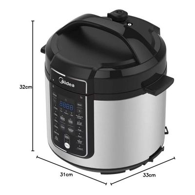 Midea 6L 13-in-1 Multifunctional Electric Pressure Cooker, 13 Smart Cooking Programs with LED Display & Indicator, Aluminum Inner Pot, Auto Keep Warm, The Family Meal Solution, MYCS6037WP