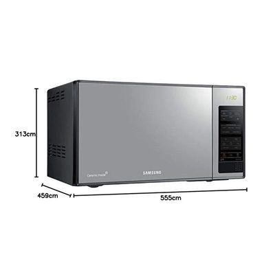 SAMSUNG 40 Liters Microwave Grill Microwave Oven Silver With Ceramic Interior & Mirror Design MG402MAD,Silver