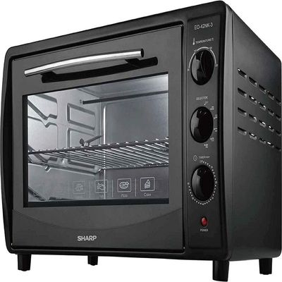 Sharp 42L 1800W Double Glass Electric Oven With Rotisserie & Convection, Eo-42Nk-3, Black