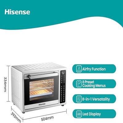 Hisense H32AOSL1S5 air fry oven combines eight cooking functions in one, together with the very frequently used eight preset cooking menus and the 32L large capacity