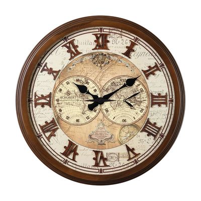 Wooden Clock 6773 70cm with Large Numbers in Italian Design Silent Silky Move 