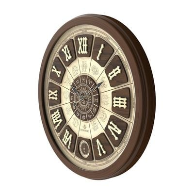 Wooden Wall Clock 6789 70cm with Roman Numerals Italian Design Silent Silky Move