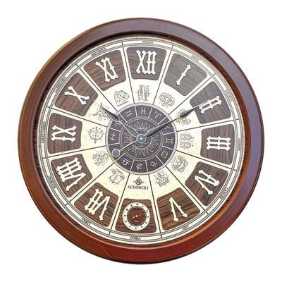 Wooden Wall Clock 6789 70cm with Roman Numerals Italian Design Silent Silky Move