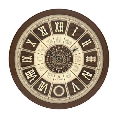 Wooden Wall Clock 6789 70cm with Roman Numerals Italian Design Silent Silky Move