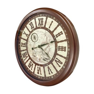 Wooden Clock 6785 70cm with Large Numbers in Italian Design Silent Silky Move