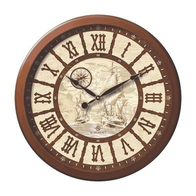 Wooden Clock 6785 70cm with Large Numbers in Italian Design Silent Silky Move