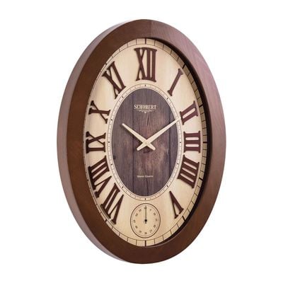 Wooden Wall Clock 6105s 70cm with Roman Numerals Italian Design Silent Silky Move