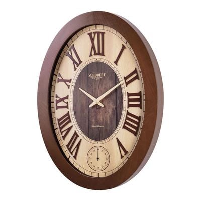 Wooden Wall Clock 6105s 70cm with Roman Numerals Italian Design Silent Silky Move