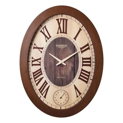 Wooden Wall Clock 6105s 70cm with Roman Numerals Italian Design Silent Silky Move