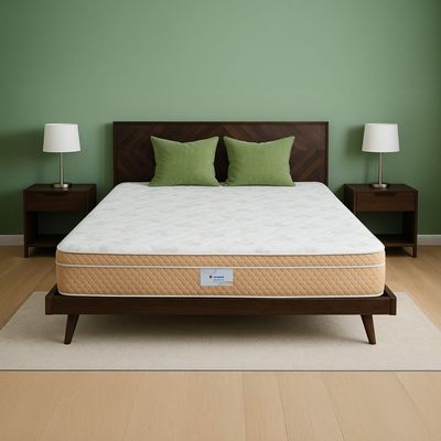 Sleepwell Spring Fresh Classic | 3 Zone Profiled Resitec Foam | Single Bed Size | Pocket Spring | Neem Fresche Technology | Anti Sag Mattress (200L x 90W x 25H cm)