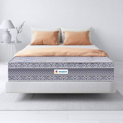 Sleepwell Spine Plus Regular | Visco Rebonded Foam | Queen Bed Size | Bonnell Spring | Neem Fresche Technology | Anti Sag Mattress (200L x 160W x 20H cm)