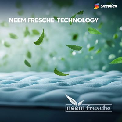 Sleepwell Spine Plus Regular | Visco Rebonded Foam | Super King Bed Size | Bonnell Spring | Neem Fresche Technology | Anti Sag Mattress (200L x 200W x 20H cm)