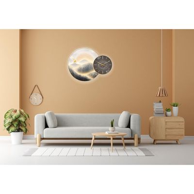 Wall Clock with Painting Sand Round