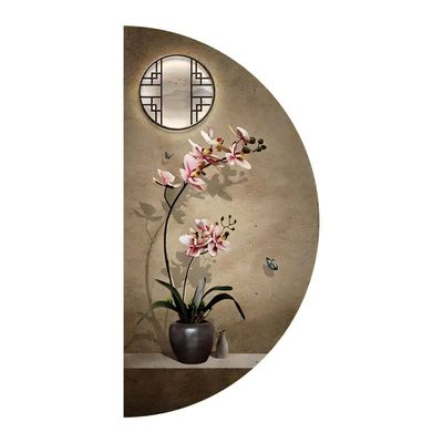 Wall Decor Semi Circle Flower Pot with LED