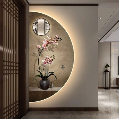 Wall Decor Semi Circle Flower Pot with LED