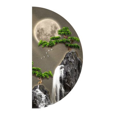 Wall Decor Semi Circle Moon with LED