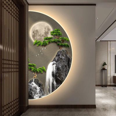 Wall Decor Semi Circle Moon with LED