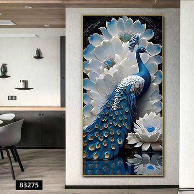 Peacock Painting with Diamond