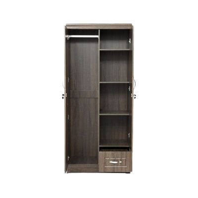 2 Door Wooden Wardrobe Cabinet Cupboard Two Door Engineered Wood Perfect Modern Stylish Heavy Duty OAK
