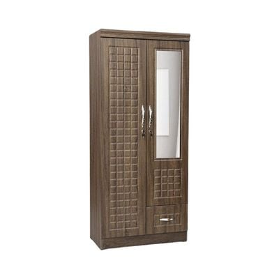 2 Door Wooden Wardrobe Cabinet Cupboard Two Door Engineered Wood Perfect Modern Stylish Heavy Duty OAK