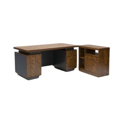 Office L Shape Wooden Table with Drawers Gaming Desk, Modern Computer Study & Book Storage Table Engineer Wood for Home, Office, Gaming Room, Study Room WENGE+GREY 180 cm