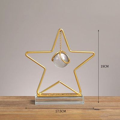 Crystal Ball with Metal Stand - Star