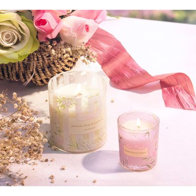 Jasmine Rose Cranberry beeswax jar candle