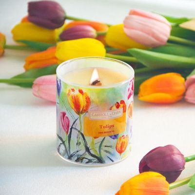 Tulips beeswax jar candle