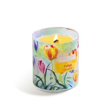 Tulips beeswax jar candle