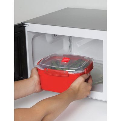 Sistema 2L Microwave Steamer: Healthy Steaming for Vegetables, Fish & Poultry with Easy Locking Clips