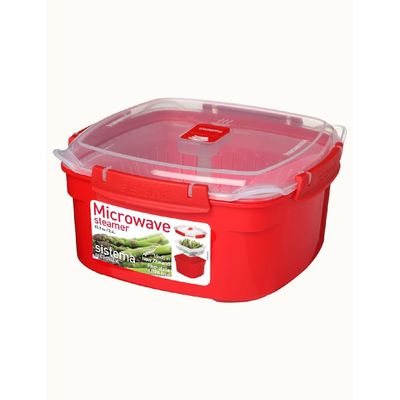 Sistema 2L Microwave Steamer: Healthy Steaming for Vegetables, Fish & Poultry with Easy Locking Clips