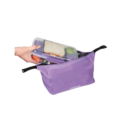 Sistema Lunch Bag purple: On-the-Go Convenience for Food & Drinks- Insulated, Leakproof & Easy to Clean (Wipes Clean).