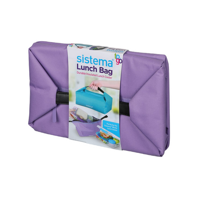 Sistema Lunch Bag purple: On-the-Go Convenience for Food & Drinks- Insulated, Leakproof & Easy to Clean (Wipes Clean).