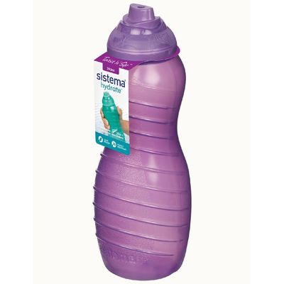 Sistema 700ml Water Bottle (Purple): BPA-Free, Reusable & Davina Twist N Sip,Hygienic Lid & Easy to Use - Fun & Leakproof.