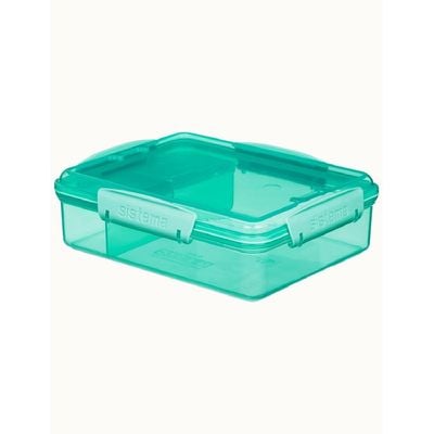 Sistema Snack Attack  Duo Lunch Box (Green, 975ml): Great for School or Work, Leakproof & On-the-Go Snacks - BPA-Free & Reusable