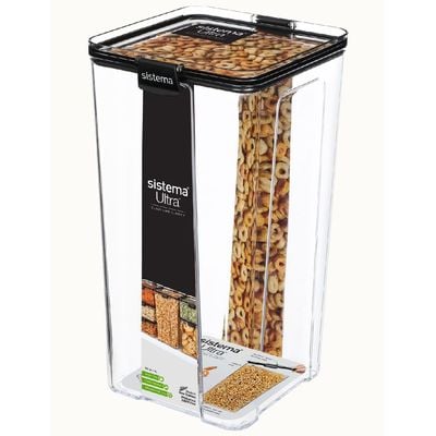 Sistema Tritan Ultra Square 4L, stackable container, comes with clear finish, durable and shatter proof. Is dishwasher safe and BPA Free.