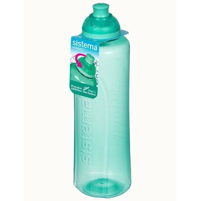 Sistema 480ML Helix Squeeze Bottle for school, sports & on the go, comes with Twist ‘n’ Sip lid, easy grip shape, Leak proof, Impact Resistant. Dishwasher safe & BPA Free, Green