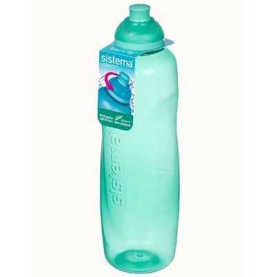 Sistema 600ML Helix Squeeze Bottle for school, sports & on the go, comes with Twist ‘n’ Sip lid, easy grip shape, Leak proof, Impact Resistant. Dishwasher safe & BPA Free, Green