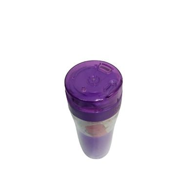 Sistema Twist N Sip Coffee TO GO Multipurpose 490ML Bottle, with insulated Chamber. Its food safe & durable plastic material. Dishwasher, Fridge safe and BPA Free, Purple