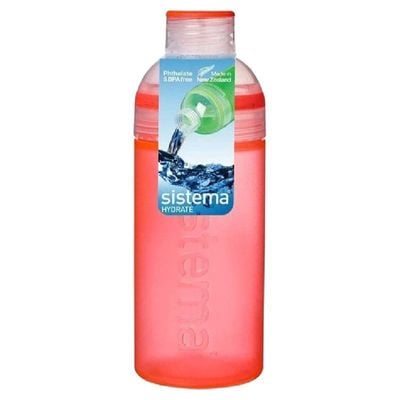 Sistema 700ML Trio Bottle, Portable with screw top Lid. Freezer, Dishwasher & Microwave safe without Lid and BPA Free. Orange