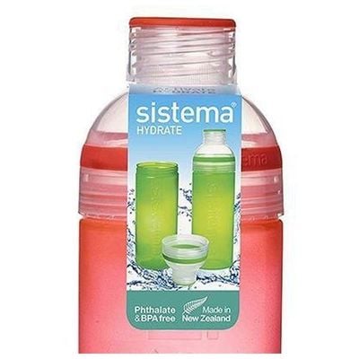 Sistema 700ML Trio Bottle, Portable with screw top Lid. Freezer, Dishwasher & Microwave safe without Lid and BPA Free. Orange