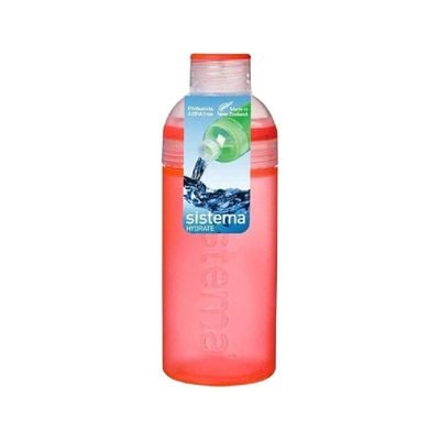 Sistema 700ML Trio Bottle, Portable with screw top Lid. Freezer, Dishwasher & Microwave safe without Lid and BPA Free. Orange