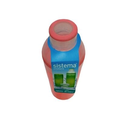 Sistema 700ML Trio Bottle, Portable with screw top Lid. Freezer, Dishwasher & Microwave safe without Lid and BPA Free. Orange