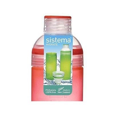 Sistema 700ML Trio Bottle, Portable with screw top Lid. Freezer, Dishwasher & Microwave safe without Lid and BPA Free. Orange