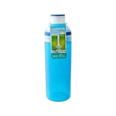 Sistema 700ML Trio Bottle, Portable with screw top Lid. Freezer, Dishwasher & Microwave safe without Lid and BPA Free. Sky Blue