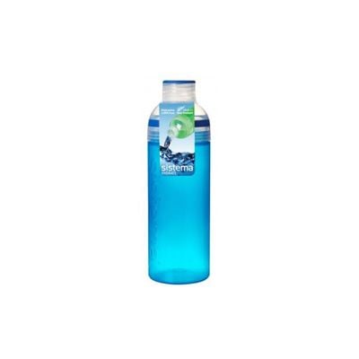 Sistema 700ML Trio Bottle, Portable with screw top Lid. Freezer, Dishwasher & Microwave safe without Lid and BPA Free. Sky Blue